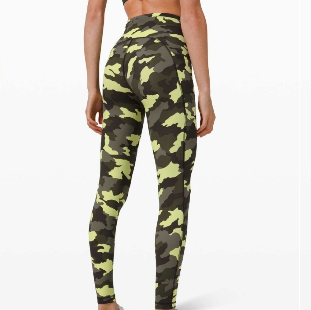 Lululemon Swift Speed High Rise Tight 28" Green Camo Size 4